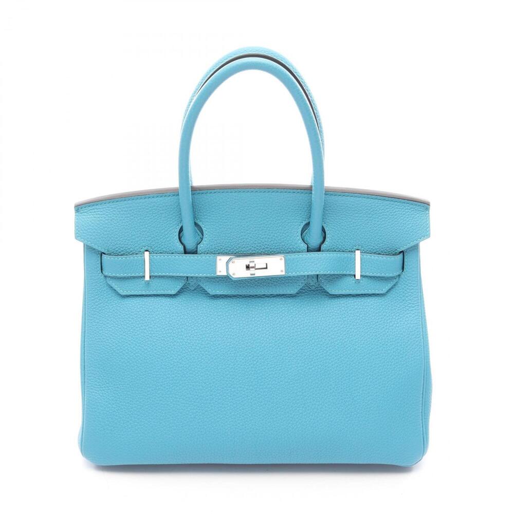 Hermes Birkin 30 Turquoise Handbag, Togo Leather, Women's, Blue